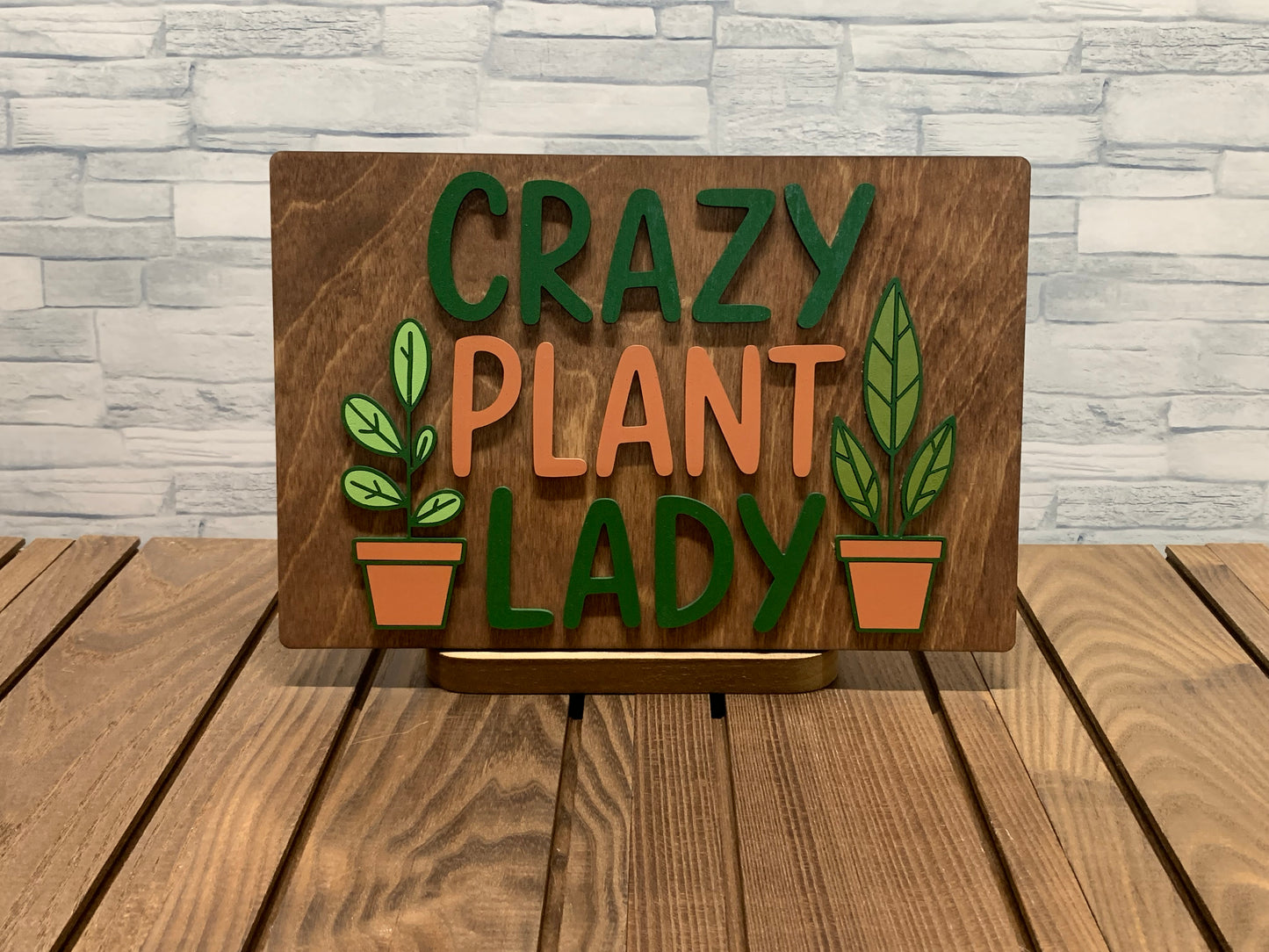 Crazy Plant Lady - Wood Wall Hanger Door Sign