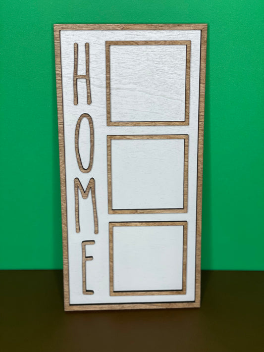 HOME - Square 3 Frame Mini Sign Backer
