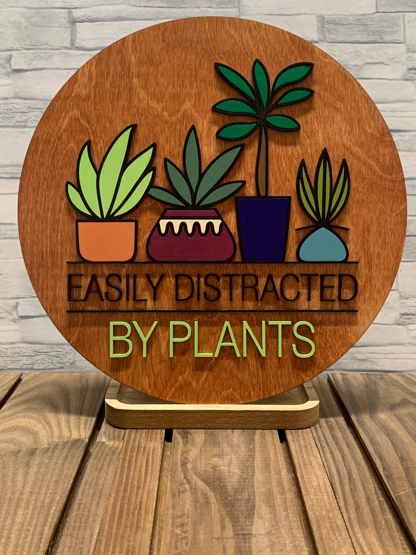 Easily Distracted by Plants - Door Wall Sign Hanger