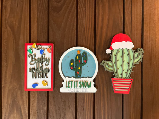 Christmas Cactus Tiered Set