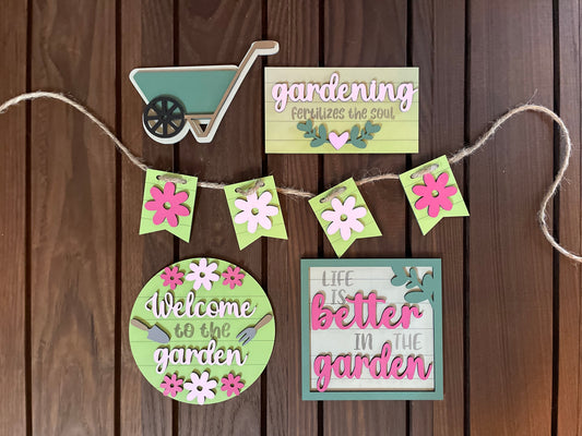 Garden Flower - Tiered Tray Set