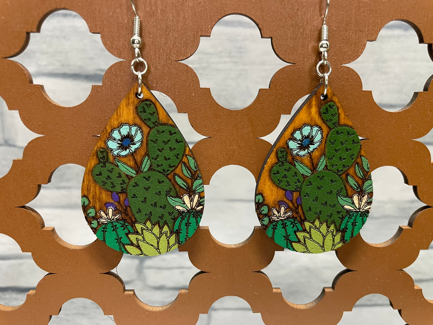 Floral Cactus Earrings