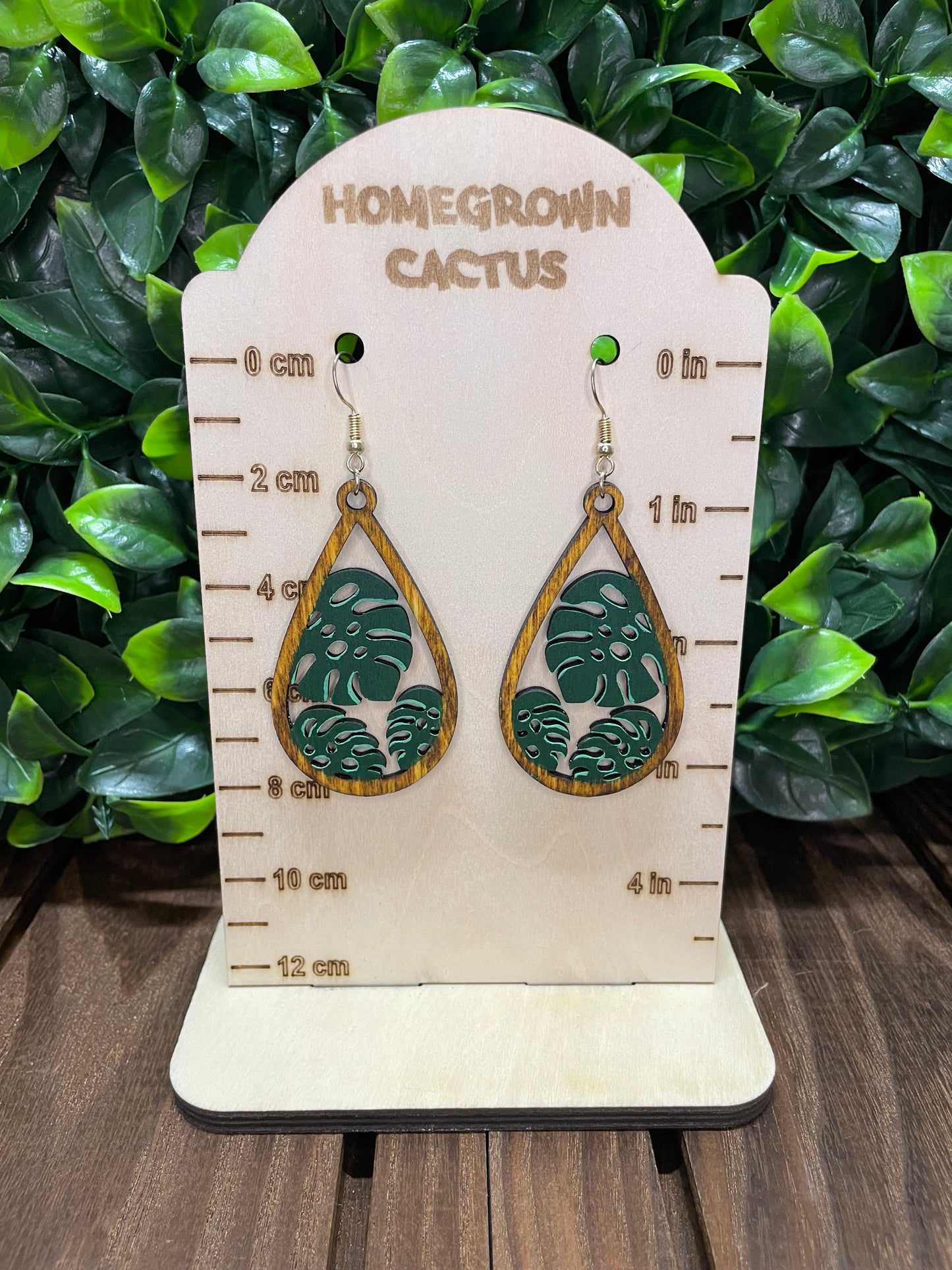 Monstera Teardrop Earrings