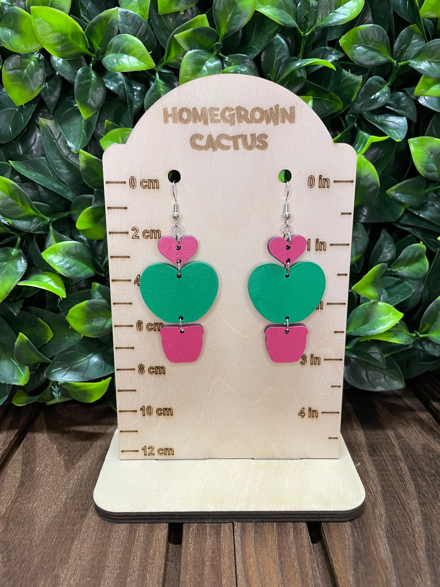 Heart Cactus Earrings