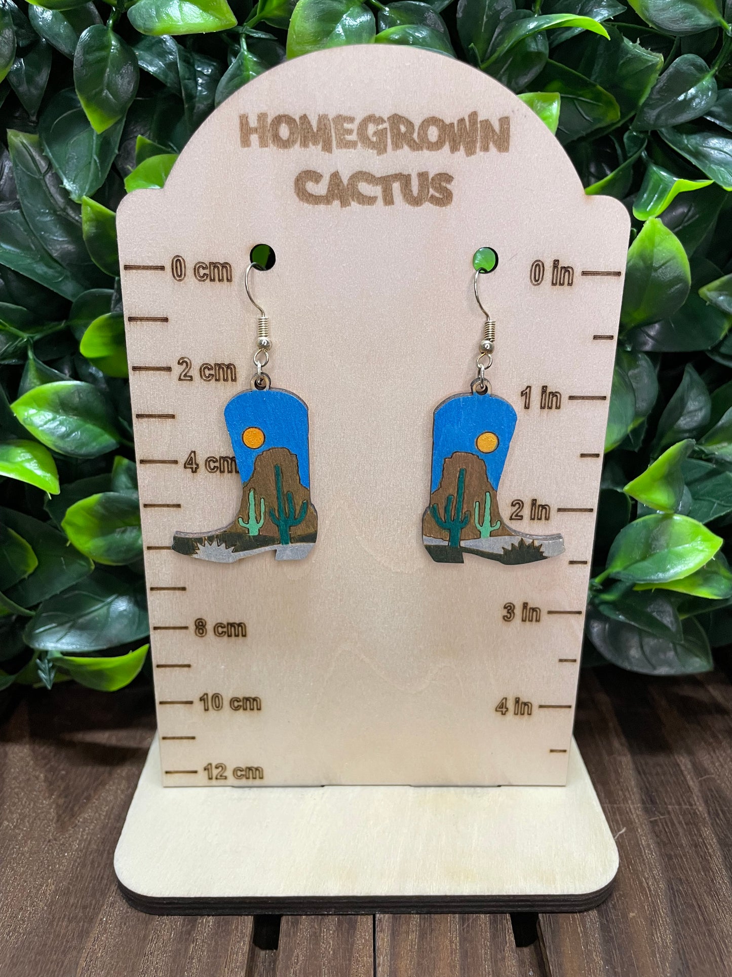 Cowboy Cactus Boot Earrings