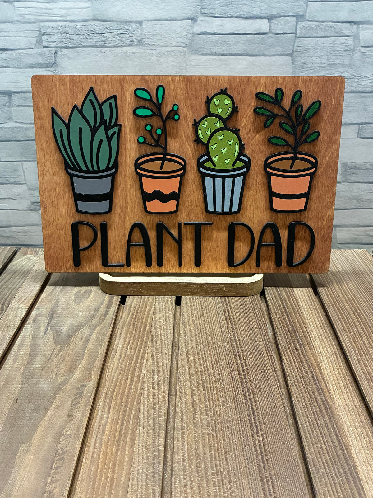 Plant Dad - Wood Wall Door Sign Hanger