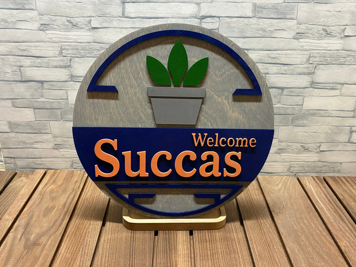 Welcome Succas - Door Wall Sign Hanger