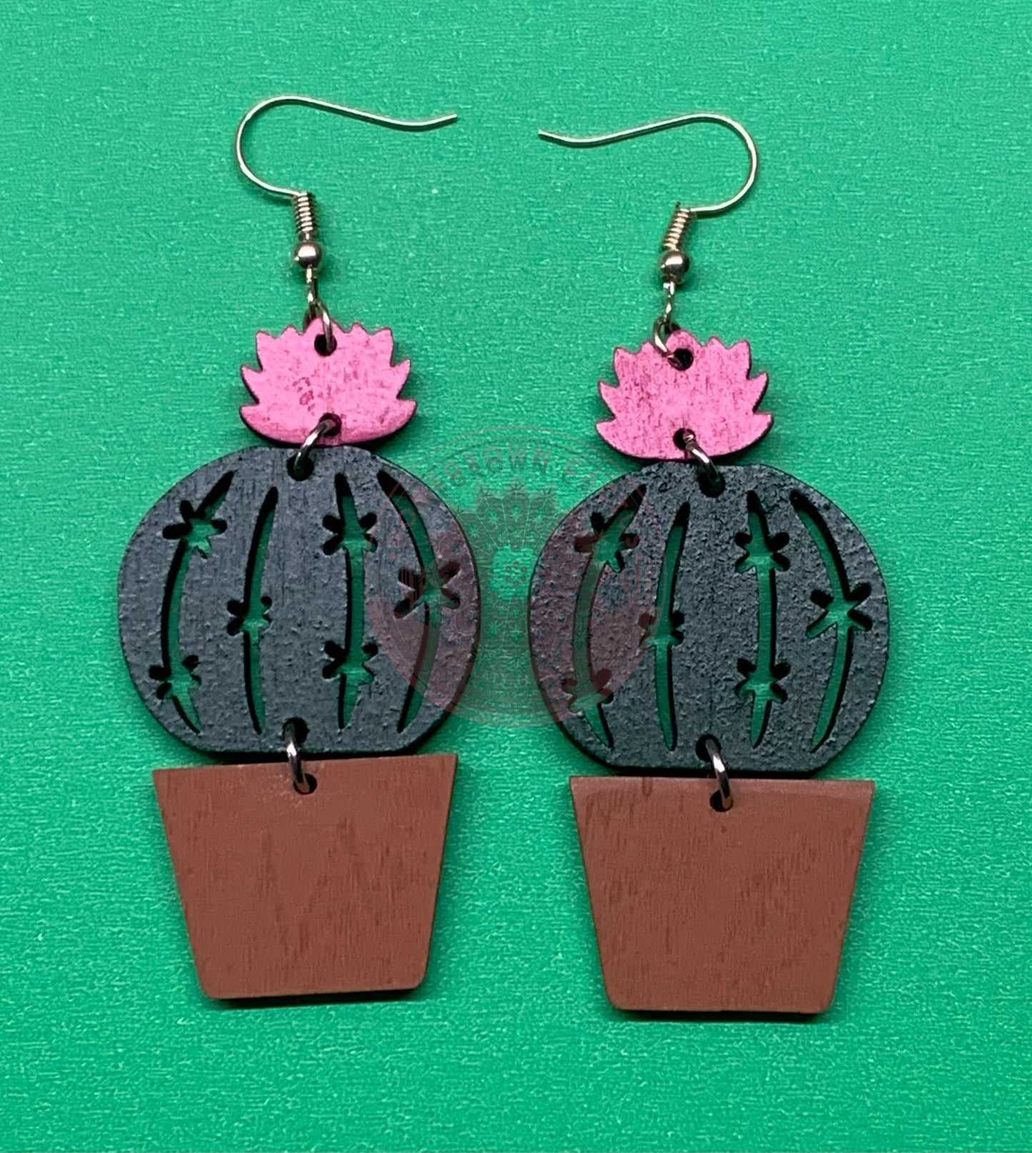 Potted Barrel Cactus Earrings