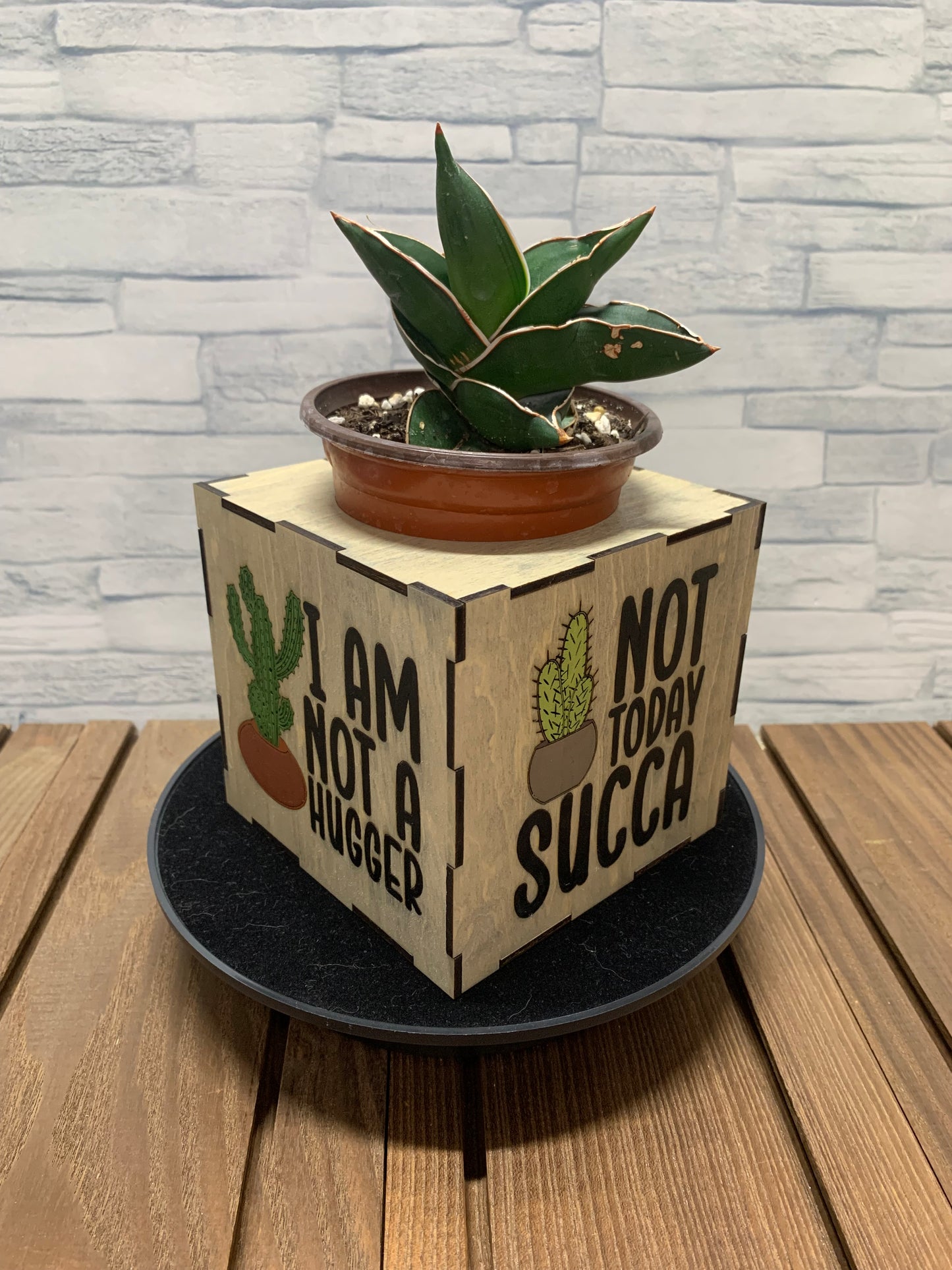 Sarcastic Wooden Planter