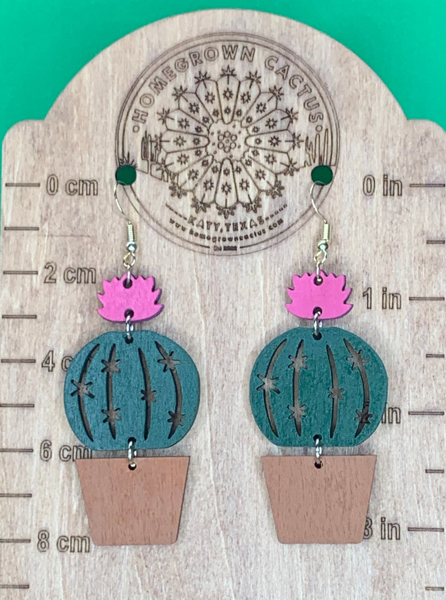 Potted Barrel Cactus Earrings