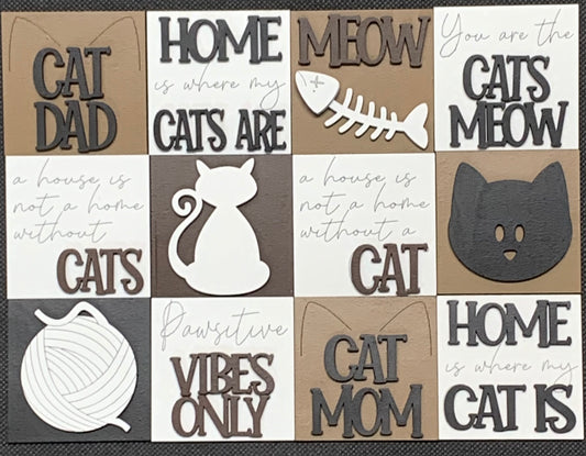 Mini Cat Lovers Interchangeable Tiles Leaning Signs