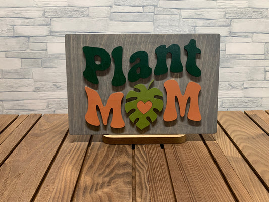 Plant Mom Wood Wall Sign Door Hanger