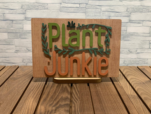 Plant Junkie - Wood Door Wall Sign Hanger