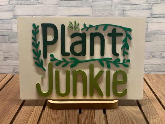 Plant Junkie - Wood Door Wall Sign Hanger