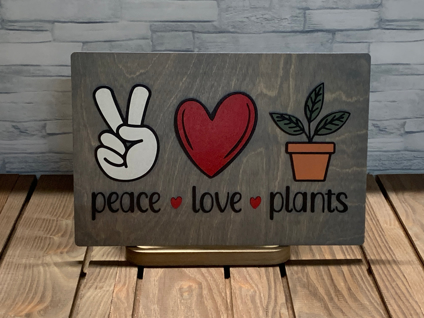 Peace - Love - Plants - Wall Sign Door Hanger