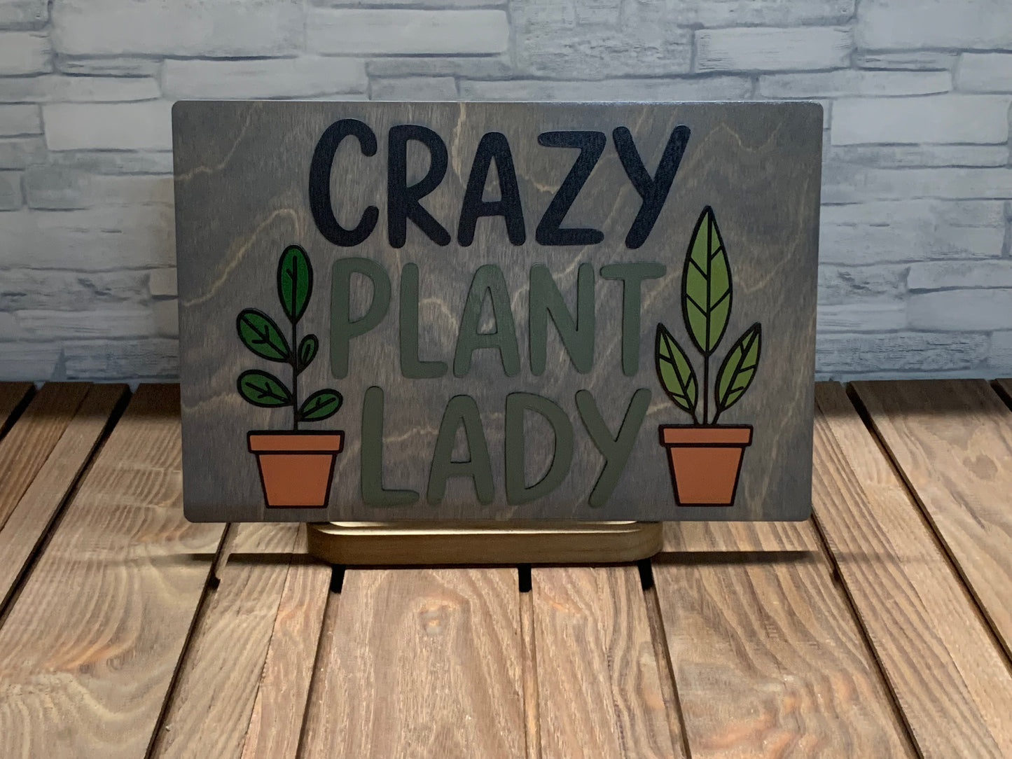 Crazy Plant Lady - Wood Wall Hanger Door Sign
