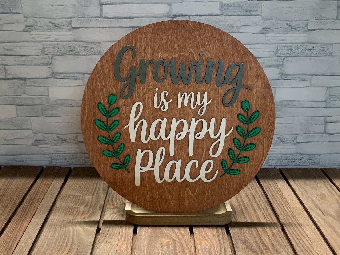 Growing is My Happy Place - Door Hanger Wall Sign
