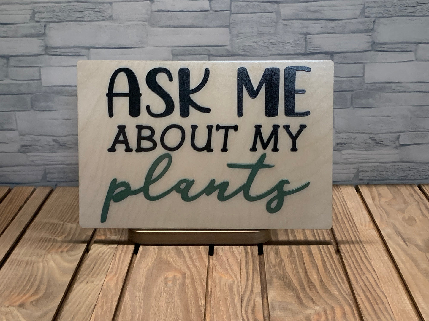 Ask Me about My Plants - Door Hanger Wall Sign