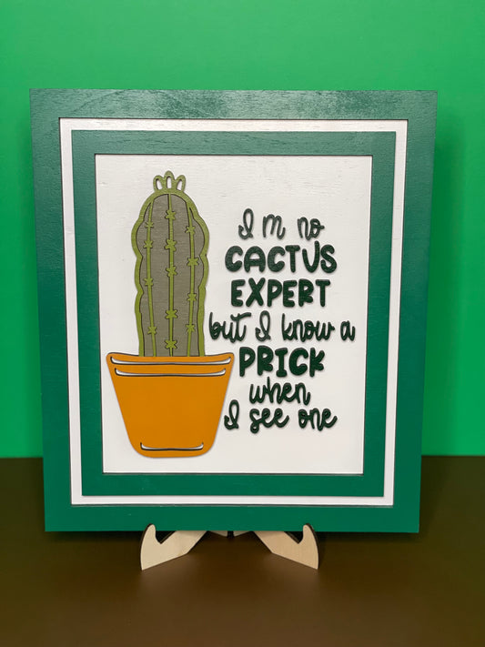 Cactus Expert - Wood Door Hanger Wall Sign