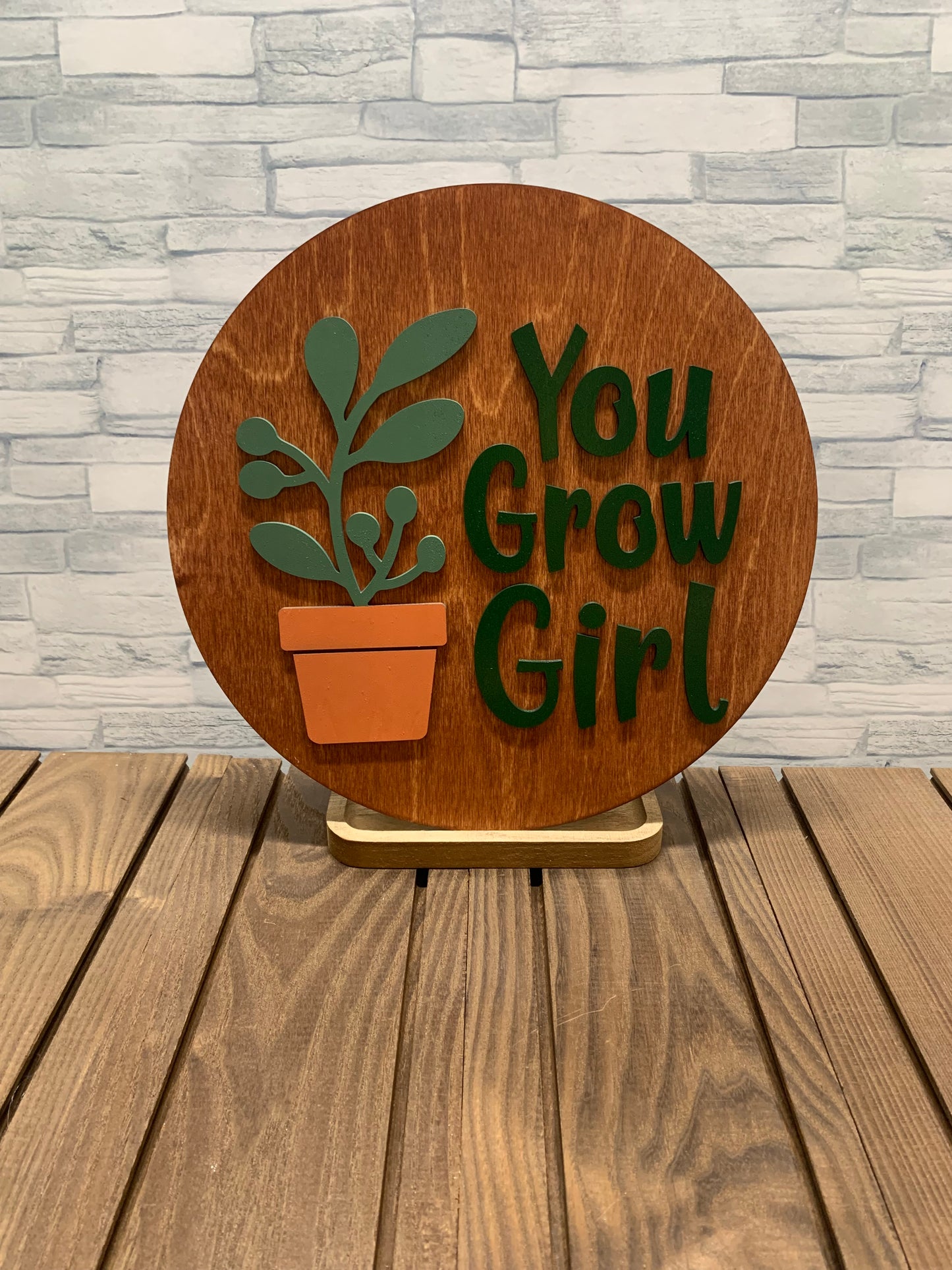 You Grow Girl - Wood Wall Door Hanger Sign