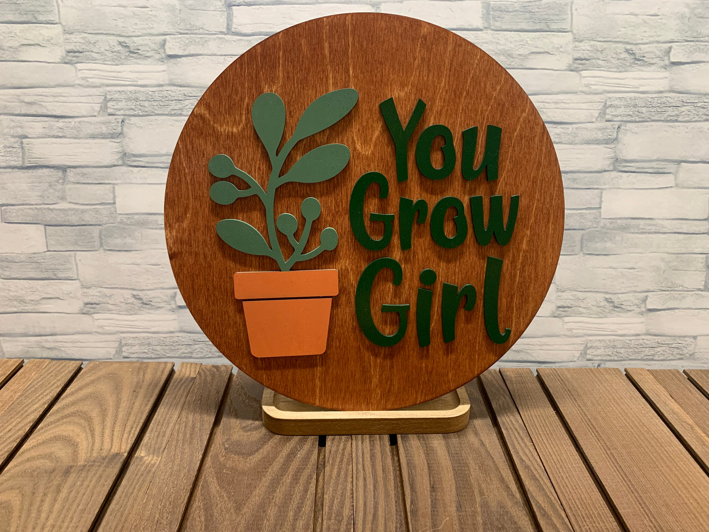 You Grow Girl - Wood Wall Door Hanger Sign