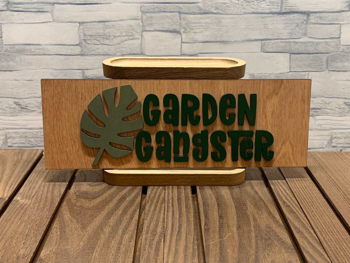 Leaf Garden Gangster Wood Wall Sign Decor