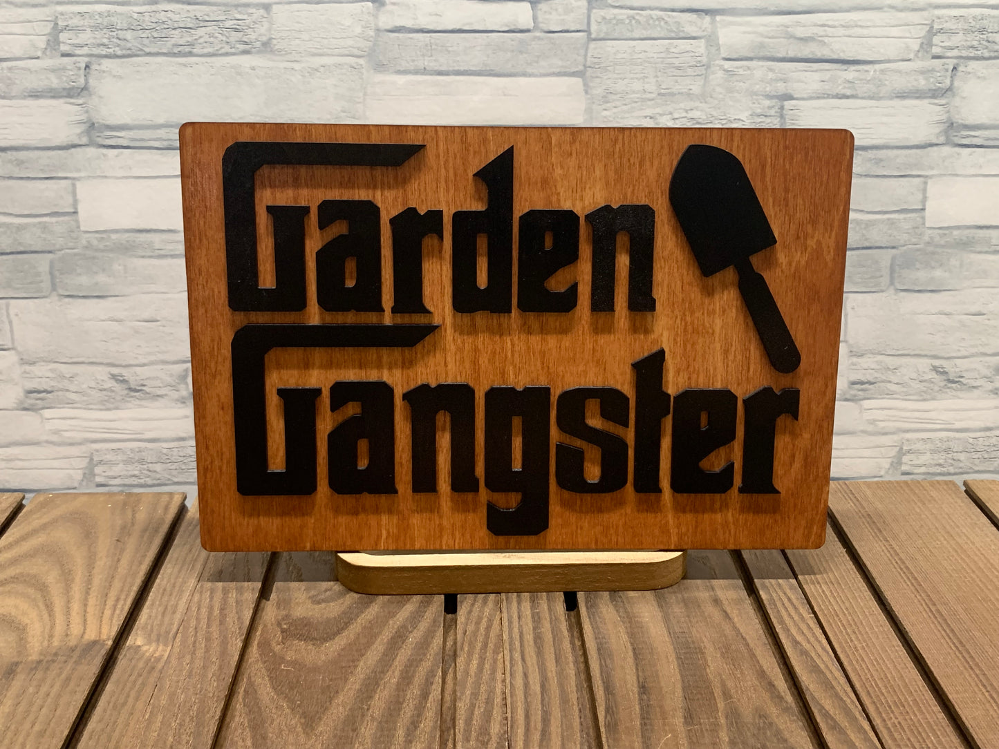 Garden Gangster Wood Wall Door Sign