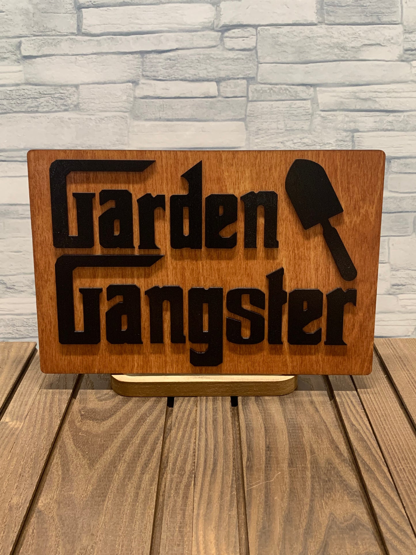 Garden Gangster Wood Wall Door Sign