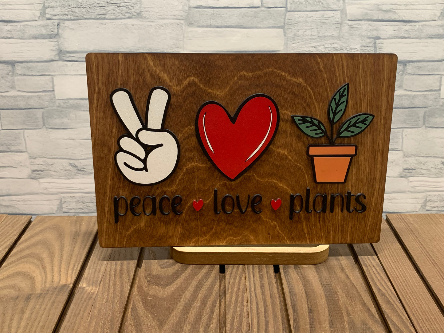 Peace - Love - Plants - Wall Sign Door Hanger