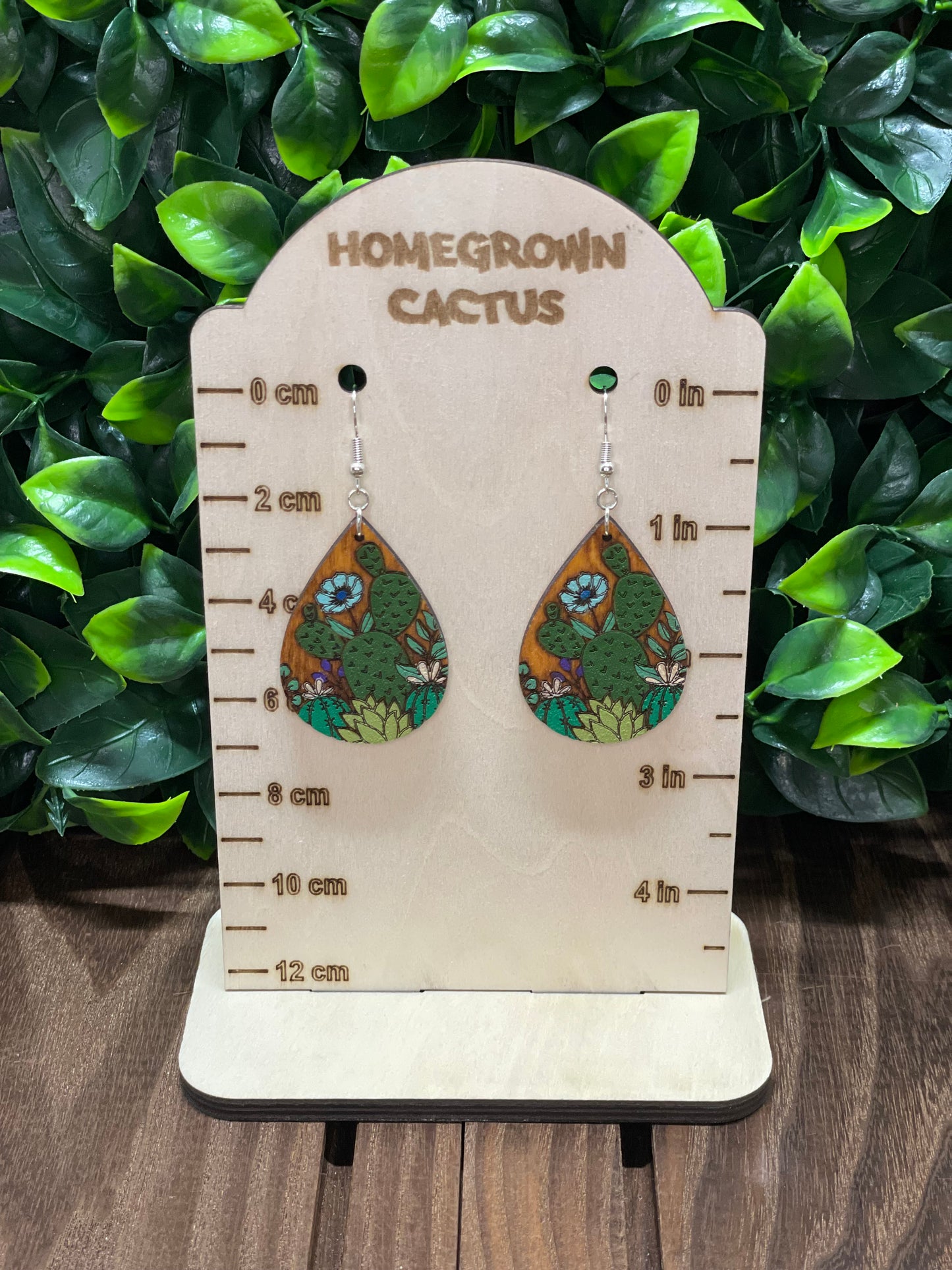 Floral Cactus Earrings
