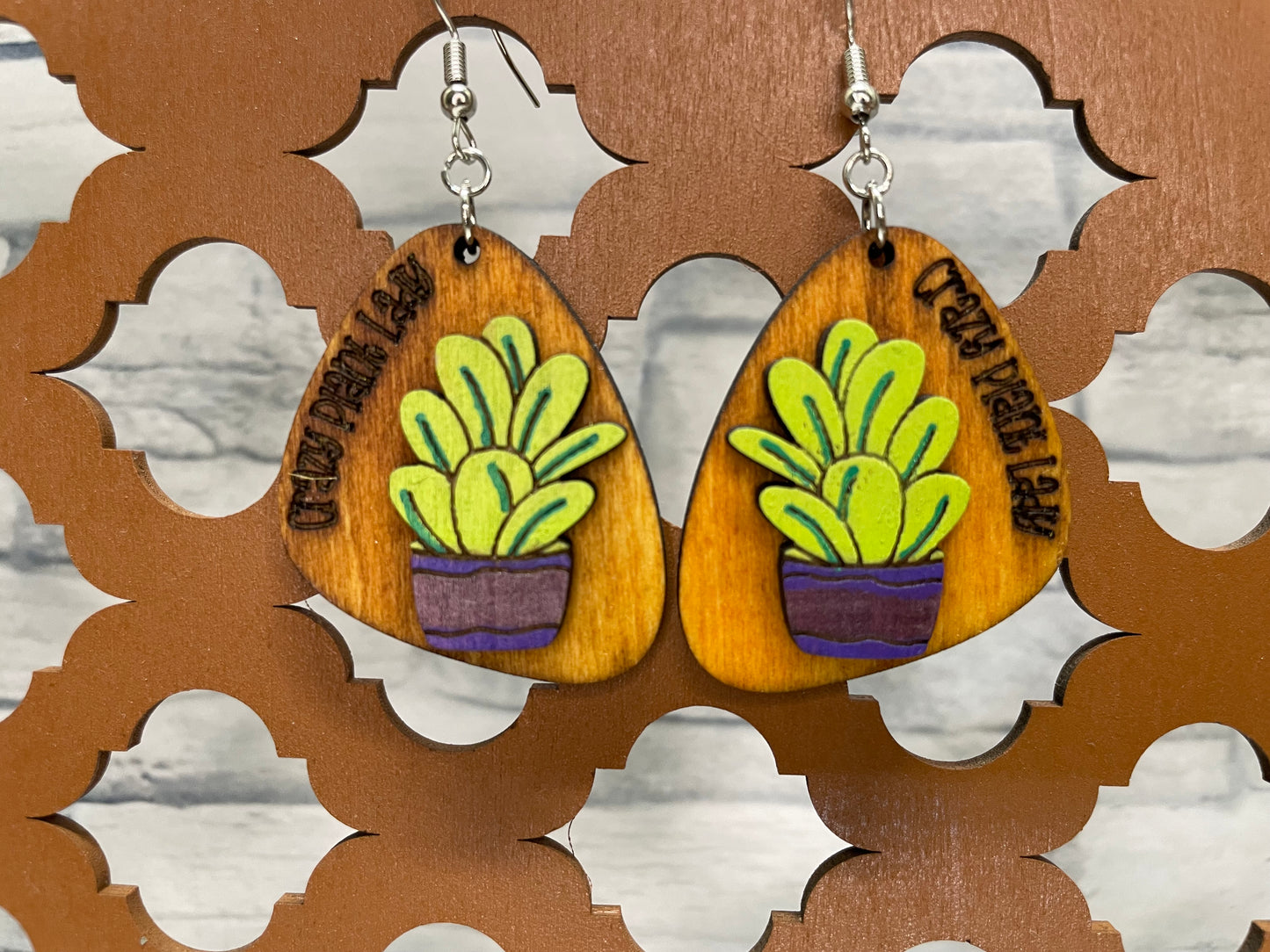 Crazy Plant Lady Succulent Earrings