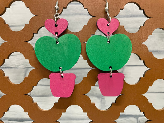 Heart Cactus Earrings