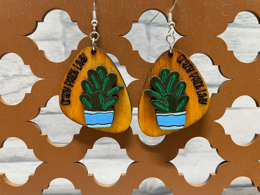 Crazy Plant Lady Succulent Earrings
