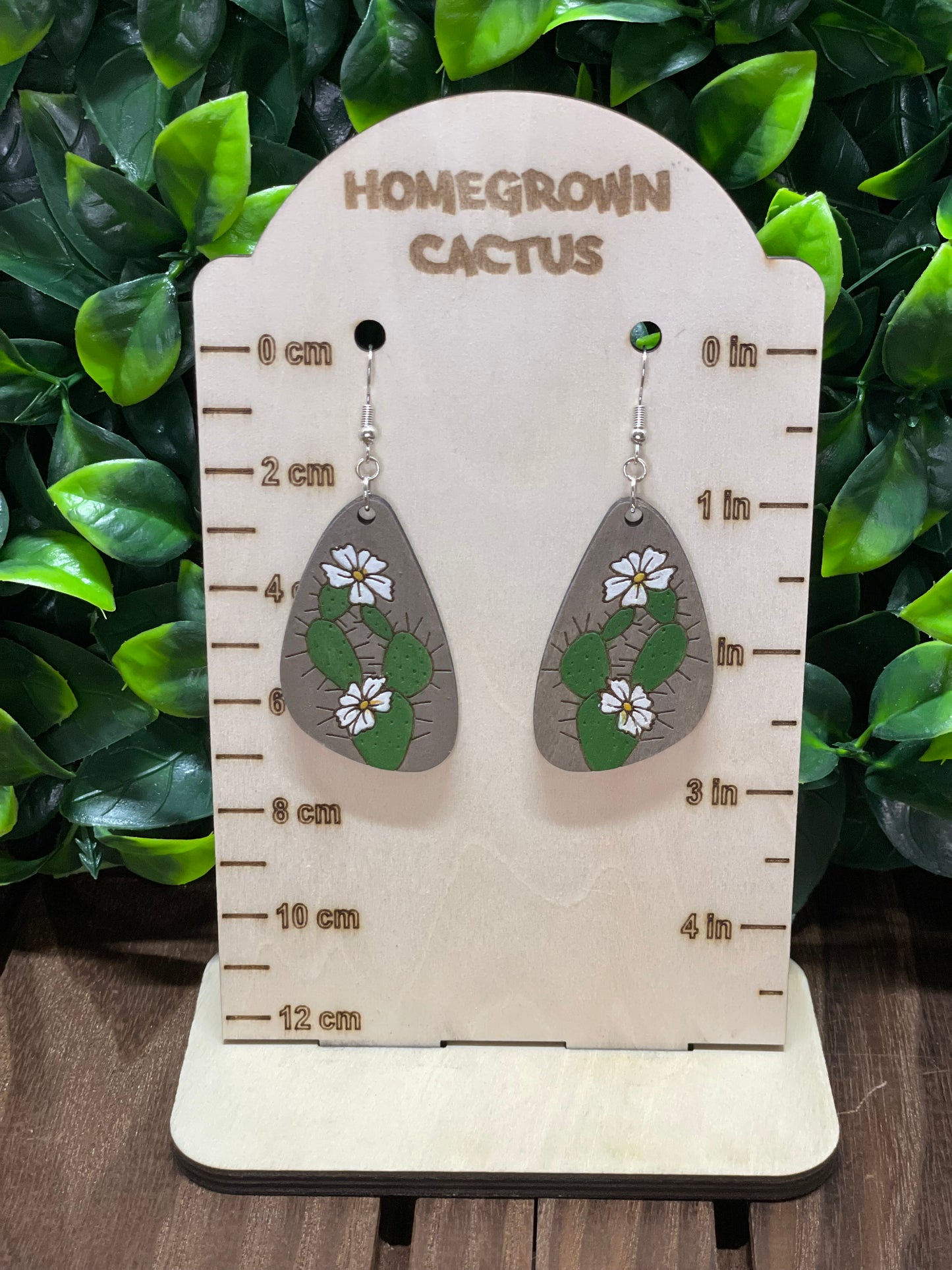 Flowering Prickly Pear Cactus Earring