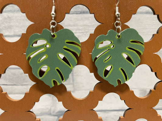 Monstera Leaf Earrings