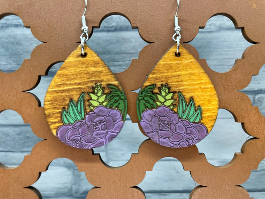 Teardrop Succulent Earrings