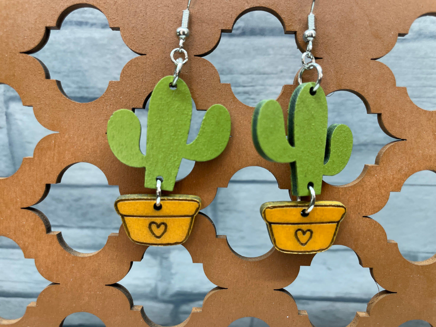 Potted Cactus Dangle Earrings