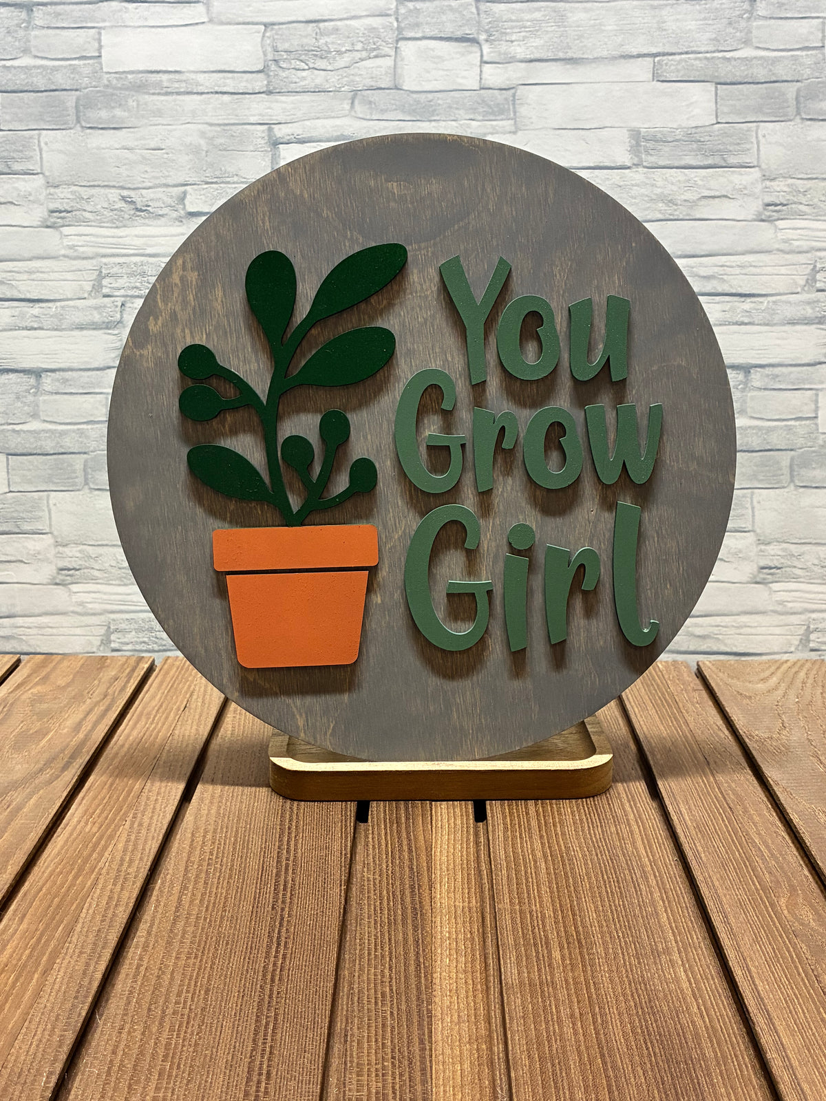You Grow Girl - Wood Wall Door Hanger Sign