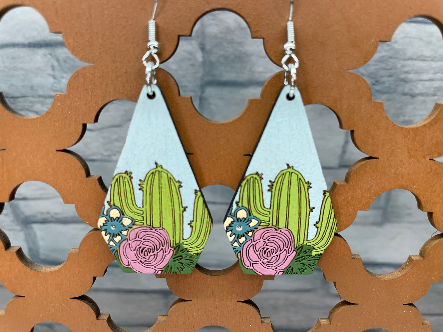 Boho Western Cactus Earrings