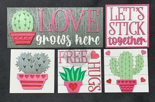 Lets Stick Together - Cactus Valentines Tiered Tray Set