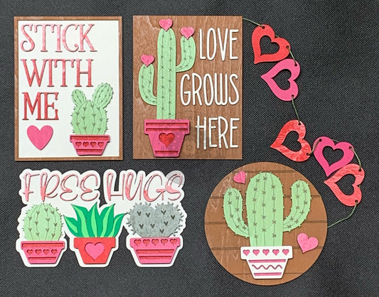 Stick with Me - Cactus Valentines Tiered Tray Set