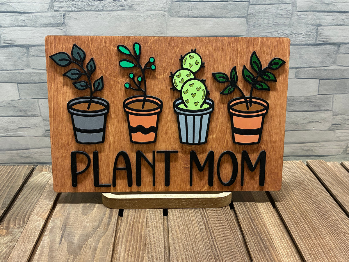 Plant Mom - Wood Wall Door Sign