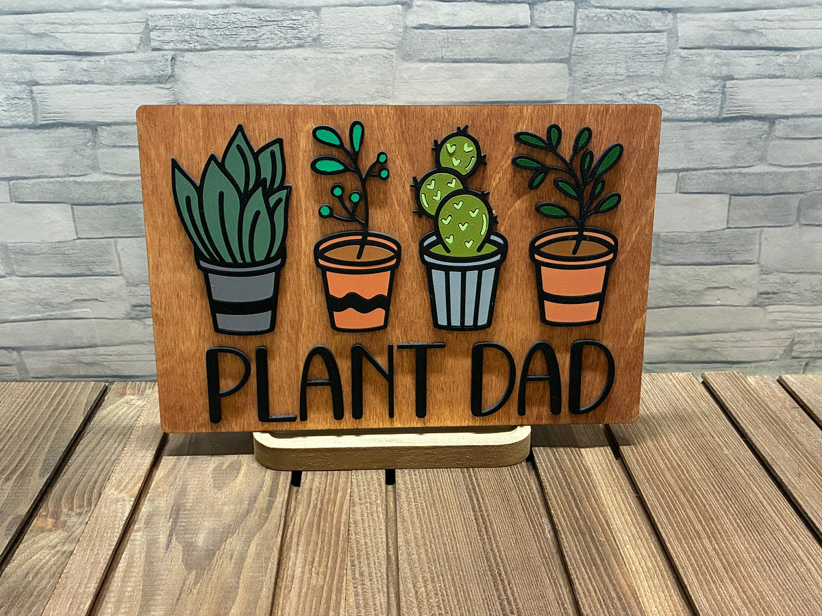 Plant Dad - Wood Wall Door Sign Hanger