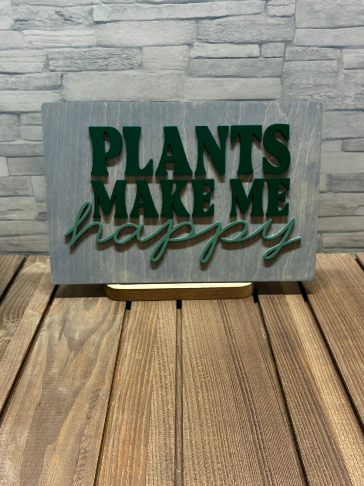 Plants Make Me Happy - Wood Door Wall Sign