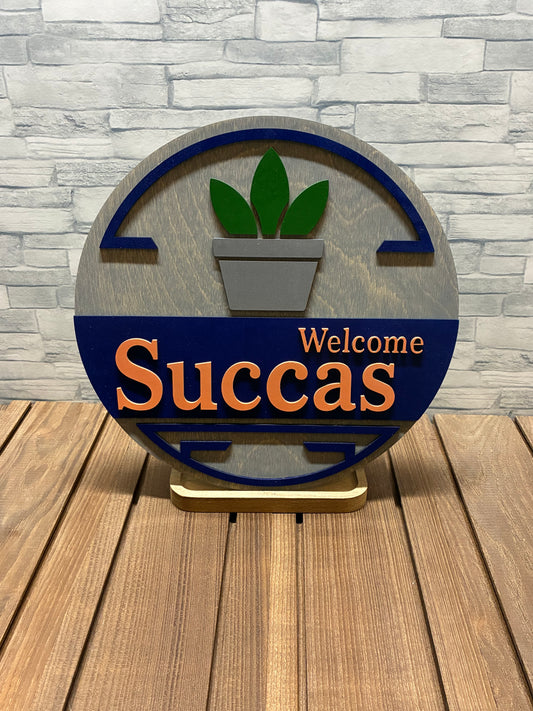 Welcome Succas - Door Wall Sign Hanger