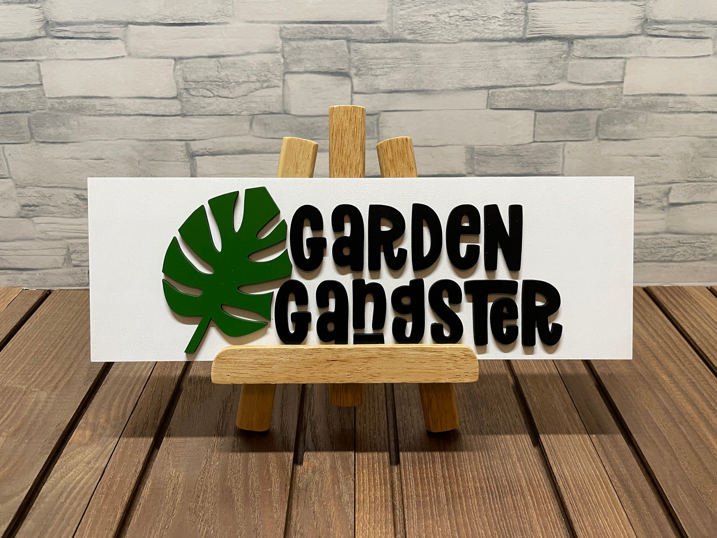 Leaf Garden Gangster Wood Wall Sign Decor