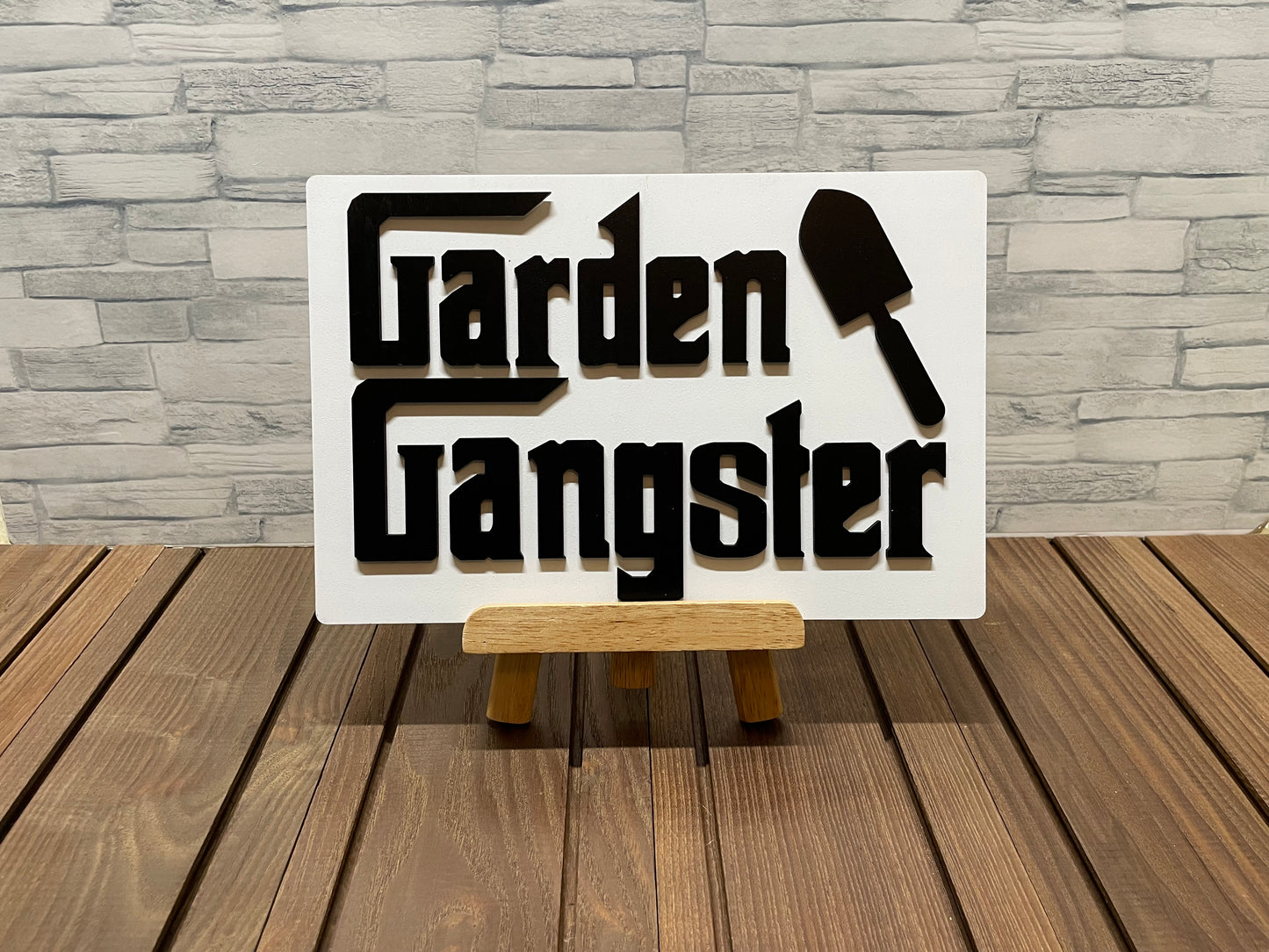 Garden Gangster Wood Wall Door Sign