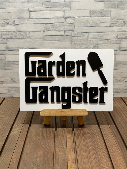 Garden Gangster Wood Wall Door Sign
