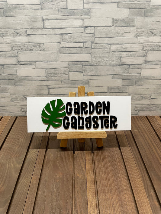 Leaf Garden Gangster Wood Wall Sign Decor