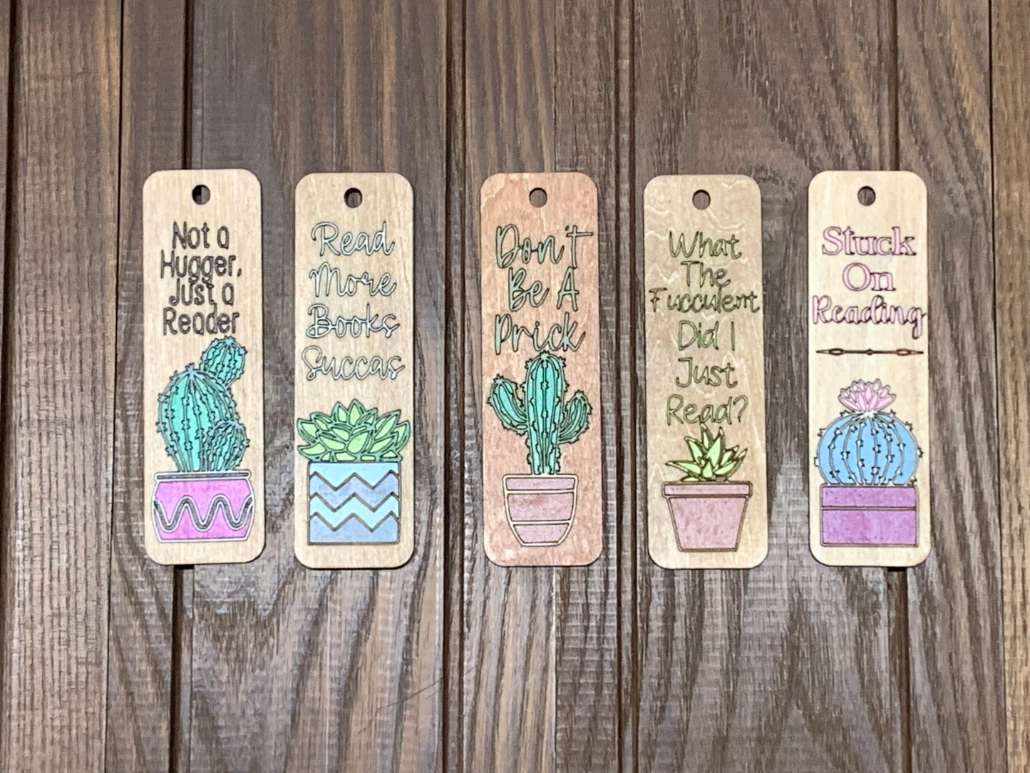 Engraved Wood Funny Bookmarks